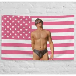 Nicholas Alexander Chavez Shirtless Flag, Lyle Menendez Monsters Netflix Merch Nicholas Chavez Pink  Flag Decor Peach Tapestry