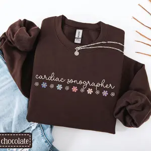 Cardiac Sonographer Sweatshirt • Daisy Echo Tech Work Crewneck • Cardiac Ultrasound Tech Gifts • Cardiovascular Sonography Flower Sweaters