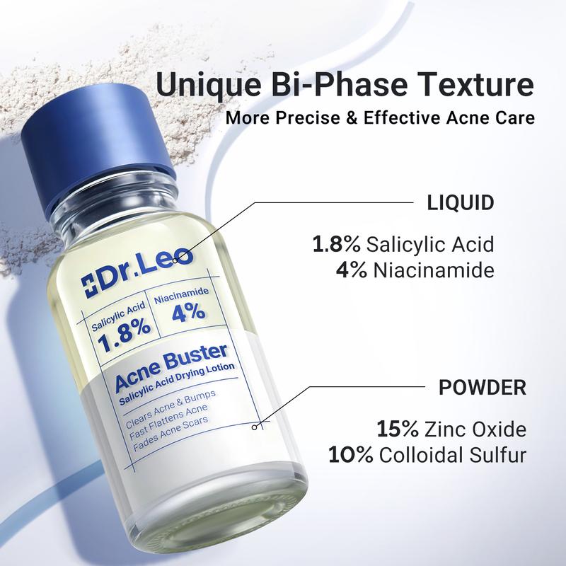 Dr.Leo Drying Lotion Plus | Visibly Shrinks Pimples in 24 Hours & Helps Fade Acne Marks in 7 Days | With 1.8% Encapsulated Salicylic Acid, 4% Niacinamide & 10% Sulfur  (20ml)