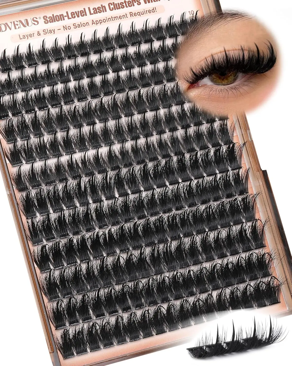 Manga Lash Clusters with Spikes, Wispy Anime Eyelash Extensions, Fluffy Fairy Lashes, D Curl 12-18mm, 204PCS Reusable Cluster Lashes