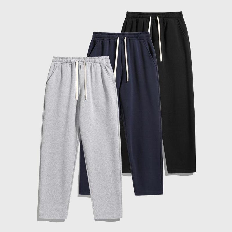 Men's Solid Color Fashion Sports Pants, Versatile All Year Wear, Ideal for Autumn and Winter, Wide Leg Straight Leg Pants, Casual Street Dance Pants, Comfortable Winter Home Pants, Plus Size Casual Sports Pants with Stud Design, Fashionable and Versatile