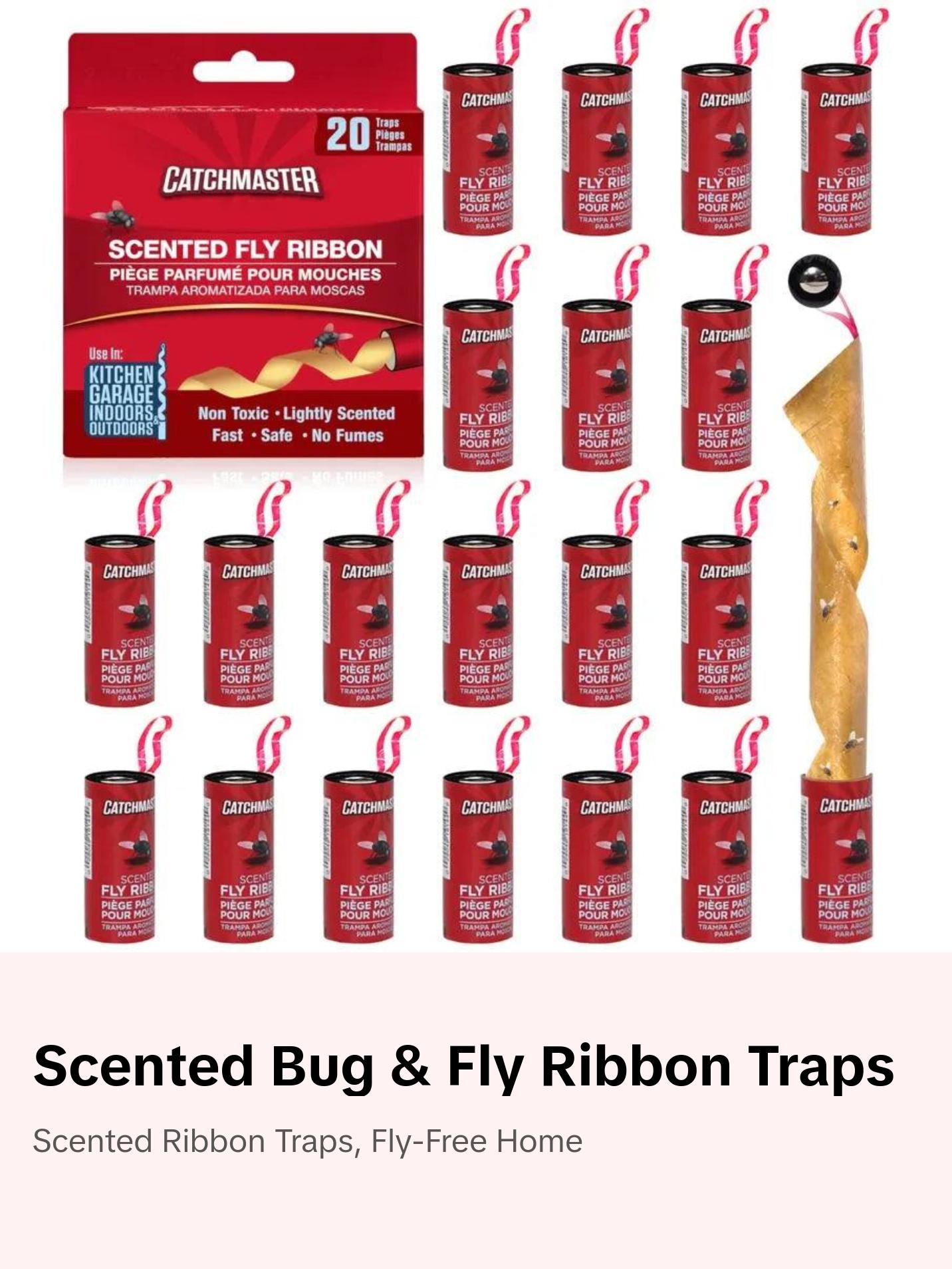 Bug & Fly Ribbon Traps - Scented, Effective Fly Control