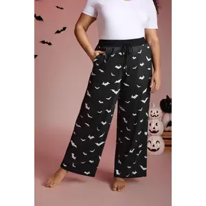 【Summer Turn-Up】Bloomchic Batty Knit Printed Wide Leg Lounge Bottoms 2026 Summer Pick for Mother's Day