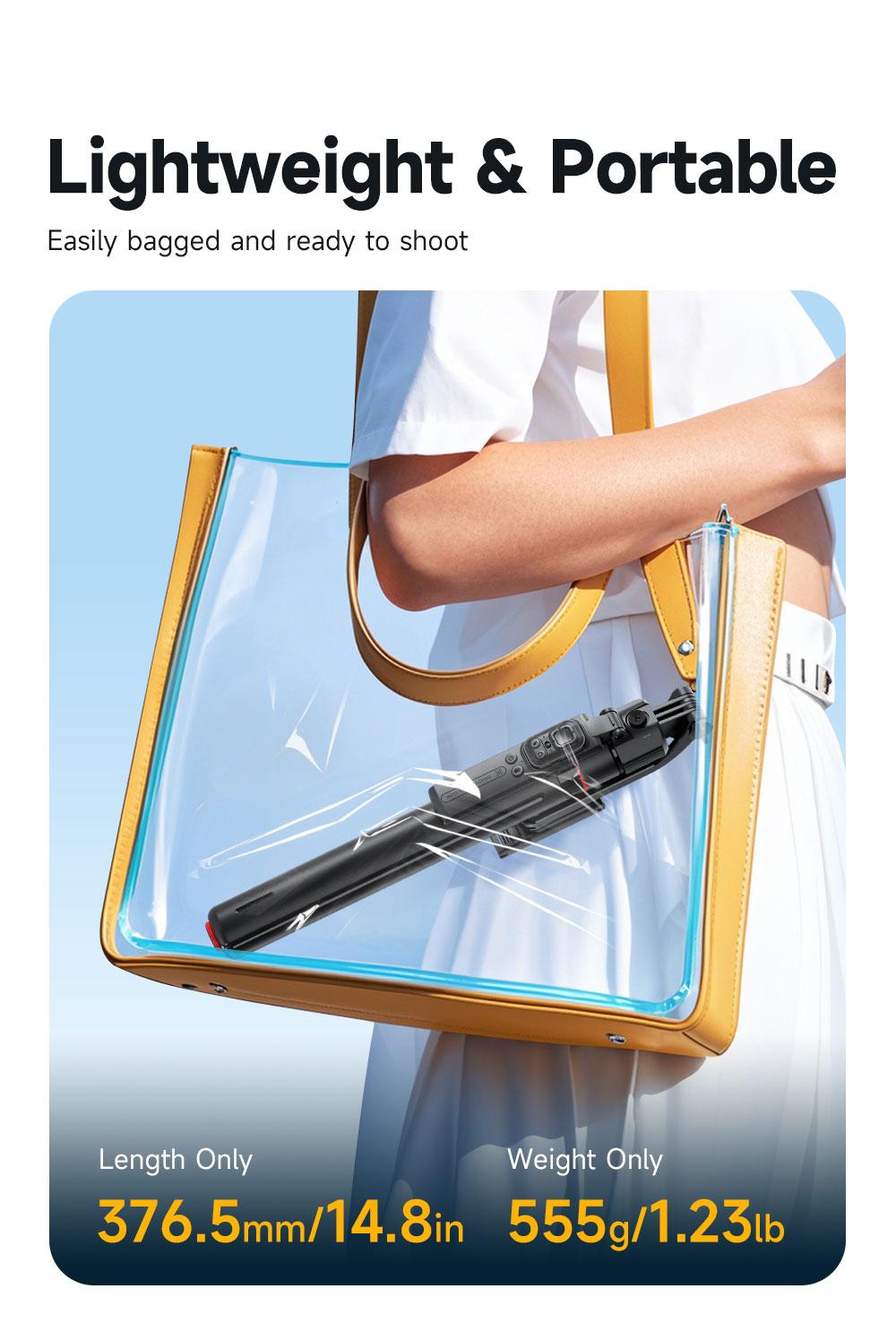 Auto Face Selfie Stick 360° Rotatable Tripod for iPhone One Click Pop Up Gesture Control Handheld Stabilizer Detachable Phone Holder Multifunctional Remote Control 68.9 inches Smartphone Camera Accessories