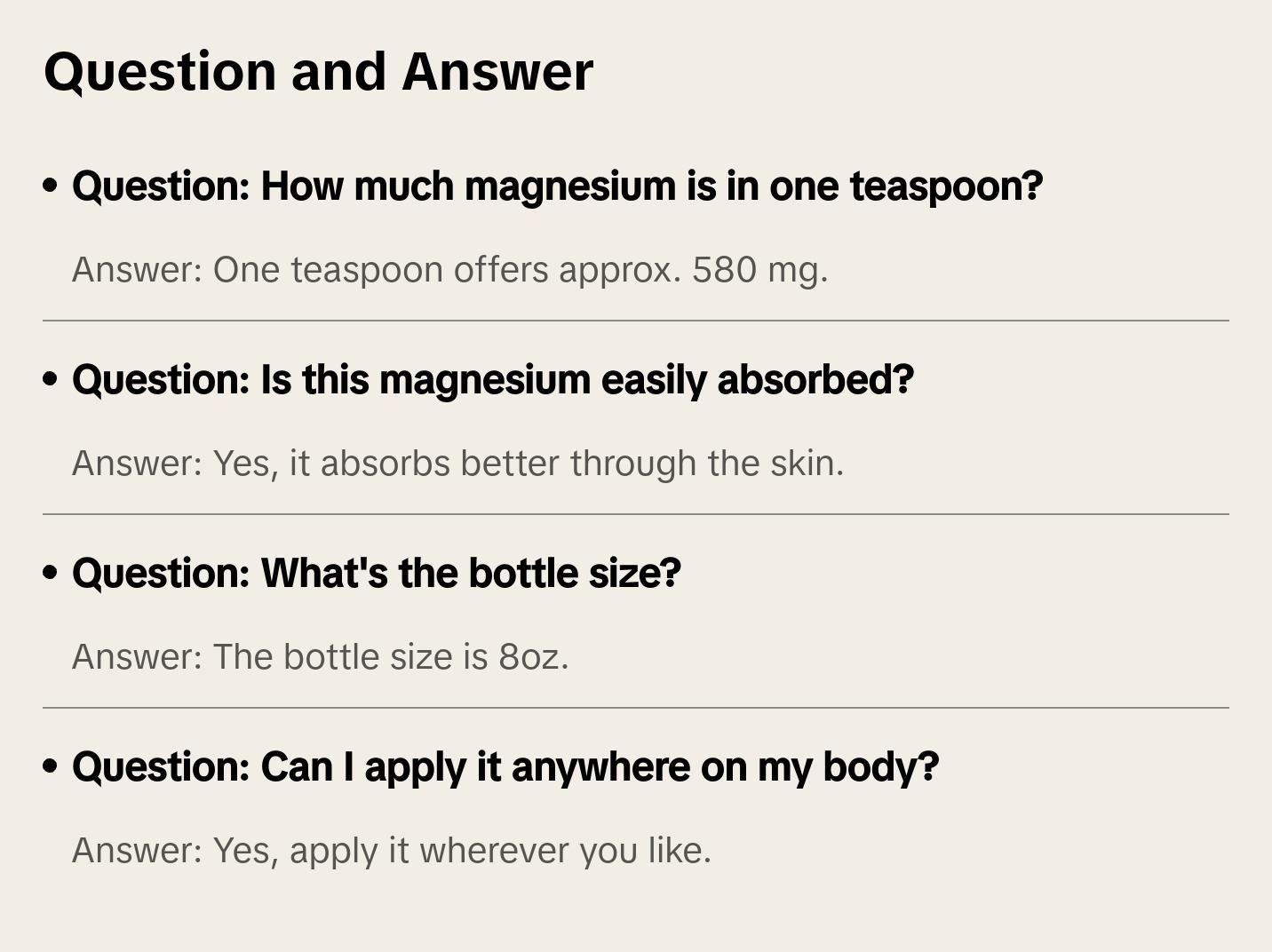 Butter Me Up Organics Magnesium Spray