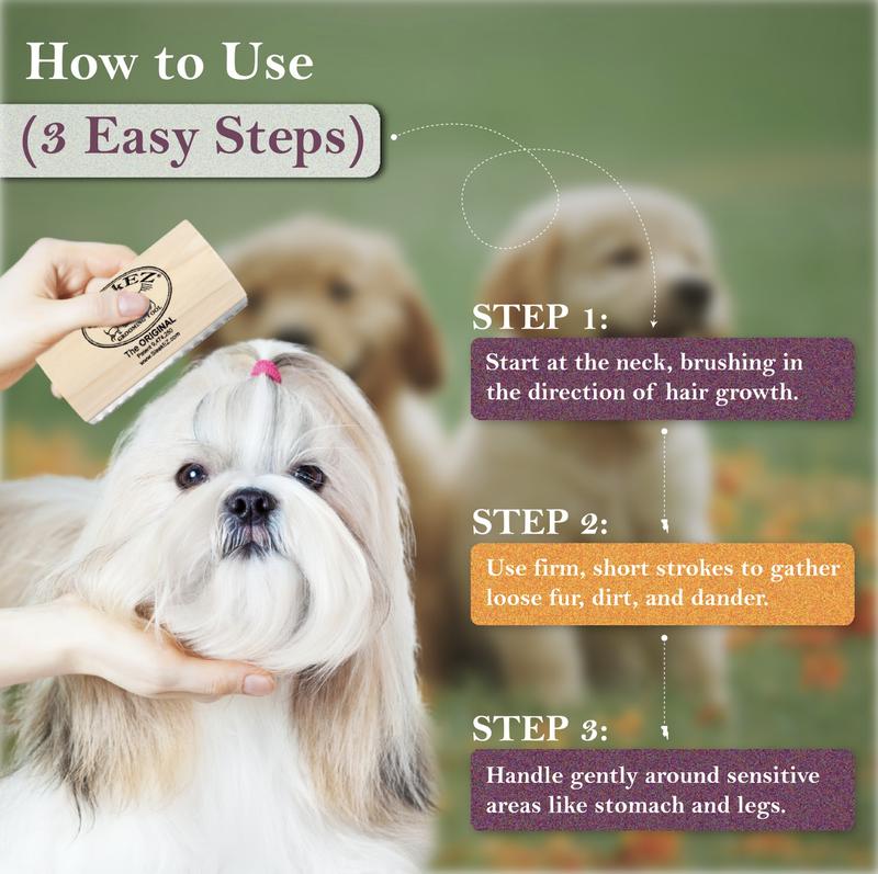 SleekEZ Dog Brush for Shedding & Grooming, Deshedding Tool for Short & Long Haired Dogs, Dog Comb, 5 Inches Long, 4oz Weight