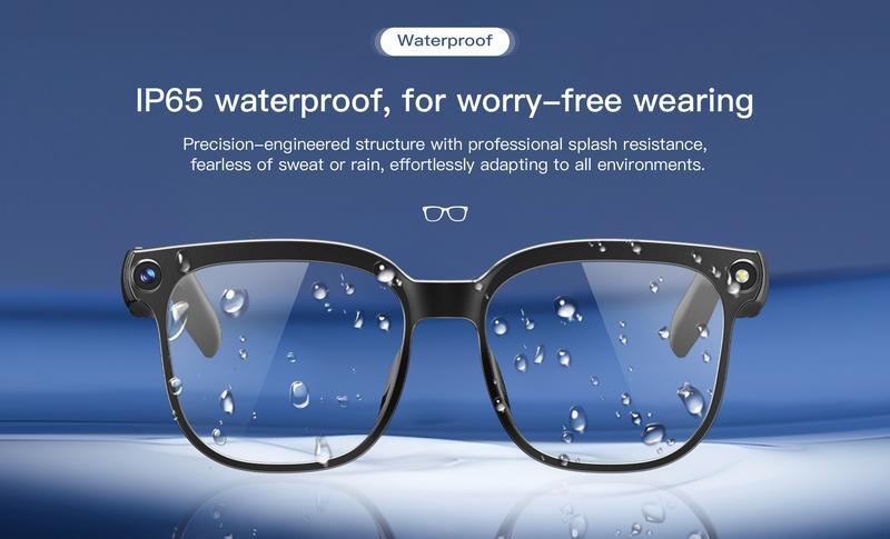 Sports Smart Glasses AI Camera & Translator for First-Person Vlogging 1080P HD Photochromic Hands-Free Outdoor Adventures Multifunctional Audio Sunglasses