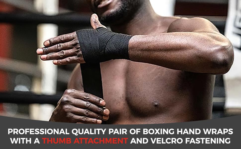 Professional Hand Wraps,Boxing Hand Wraps Inner Gloves,5m Elasticated Thumb Loop Bandages,Wrist Wraps Supports,Elasticated Bandages Wrist Support Tape Protection,Great for MMA, Muay Thai,Kickboxing