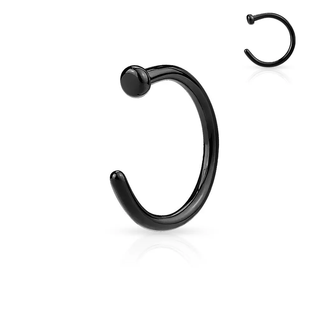 20g Titanium Black Nose Hoop 3/8"