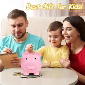 Unbreakable Plastic Piggy Bank Large Size Durable Coin Bank for Girls Boys Perfect Birthday Easter Christmas Gift Practical Savings Solution
