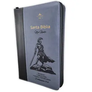 Biblia con Cierre Letra Gigante Manual 14 puntos RV1960 imit piel duotono gris y negro - Deuteronomio 31:6