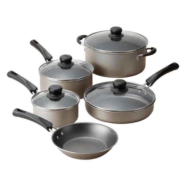 Tramontina 9-Piece Non-Stick Cookware Set, Champagne