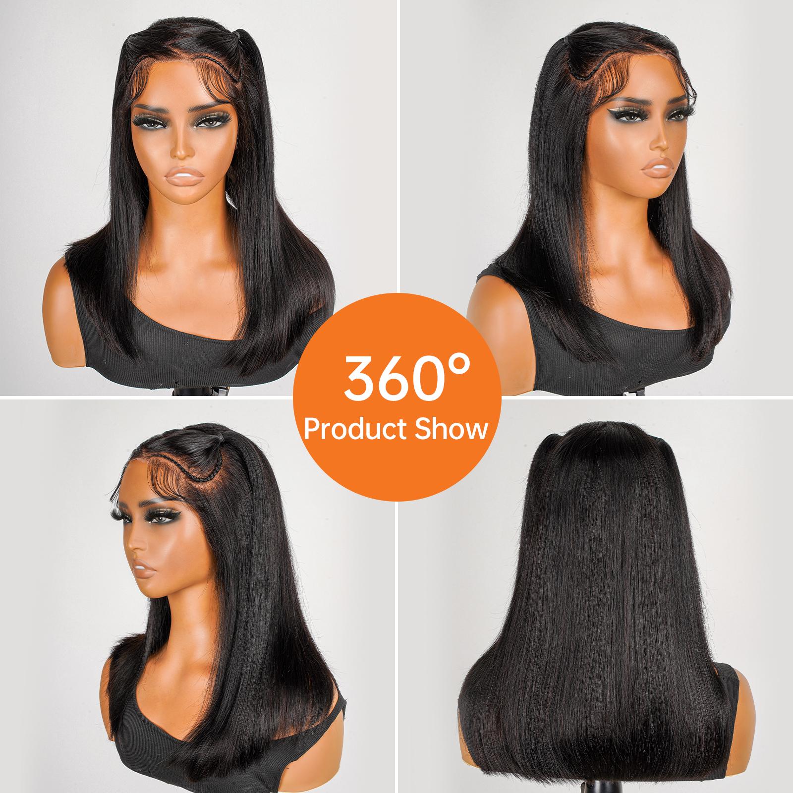 Wiggins Hair 13x4 Straight Lace Front Wigs Human Hair Pre Cut Pre Braided Bob Wig Ready Go Glueless Wig Beginners Friendly Wiggins Hair 13x4 Straight Lace Front Wigs Human Hair Pre Cut Pre Braided Bob Wig Ready Go Glueless Wig Beginners Friendly