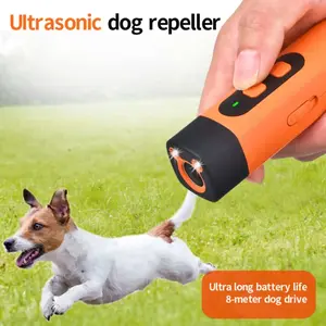 Rechargeable Portable Sonic Dog Bark Deterrent with LED Flashlight | 30ft Range Anti-Barking Stopper & Training Device