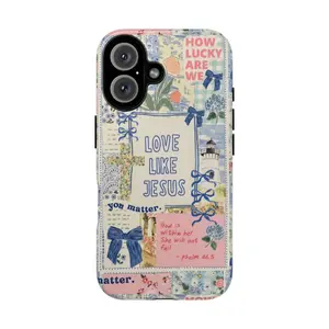 Love Like Jesus Phone Case, Cottagecore Christian Aesthetic Phone Case for iPhone 17 16 15 14 13 12 11 XS XR