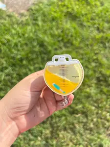 Catheter Bag Badge Reel with Realistic Liquid Effect for Nurses Urology Techs and Healthcare Staff Durable Clear Acrylic UV Printed Labels Fun Design