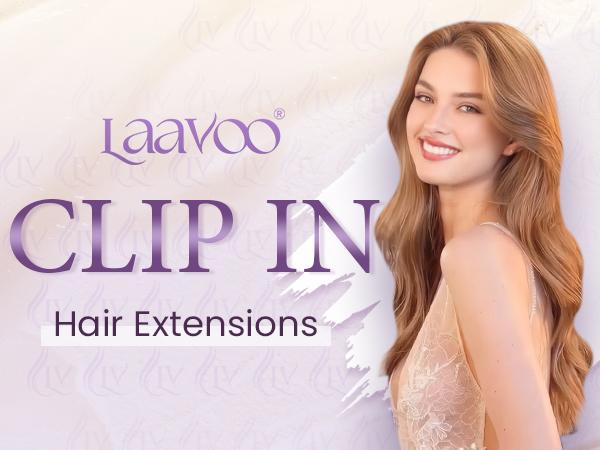 LaaVoo Clip in Hair Extensions Real Human Hair Double Weft Clip in Extensions 7 Counts TikTokShopHolidayHaul