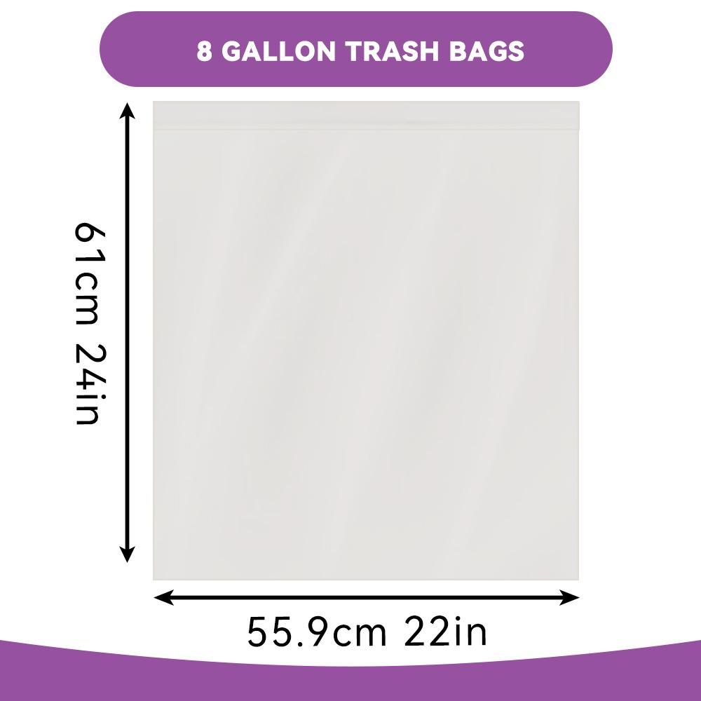 Box Of 160 Bags 8 Gallon Expandable White Plastic Disposable Garbage Bags-Super Strong,Leak-Resistant, Odor-Proof For Bedroom, Kitchen, Living Room, Outdoor, And Toilet Use -Convenient And Sanitary Waste Solution Box Of 160 Bags 8 Gallon Expandable White Plastic Disposable Garbage Bags-Super Strong,Leak-Resistant, Odor-Proof For Bedroom, Kitchen, Living Room, Outdoor, And Toilet Use -Convenient And Sanitary Waste Solution