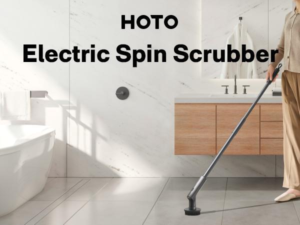 【Deals for You Days】HOTO Electric Spin Scrubber with 6 Brush Heads & Removable Extension Pole for Bathroom Kitchen Car Cleaning Powerful 2.5Nm Torque IPX7 Waterproof 4000mAh Battery Dual-Speed Settings Best Christmas Gift - Cleaner
