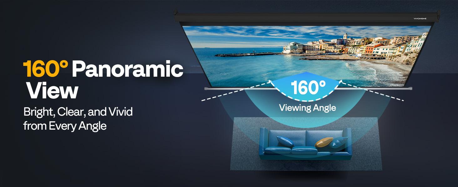 VIVOHOME Motorized Projector Screen with Remote, 16:9 100 Inch Auto Electric Projection Screen, HD 4K Movie Screen for Home Theater, Cinema, Office