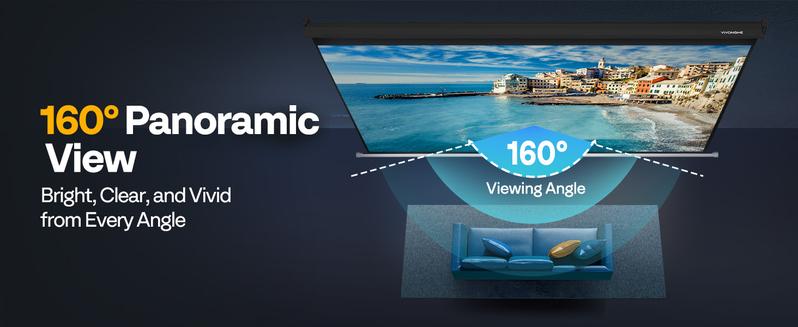 VIVOHOME Motorized Projector Screen with Remote, 16:9 100 Inch Auto Electric Projection Screen, HD 4K Movie Screen for Home Theater, Cinema, Office