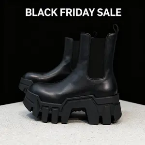 Men's Stylish Chelsea Boots - Durable Rubber Sole, Thick Platform for Height Boost, Slip-On Design, Versatile for All Seasons11