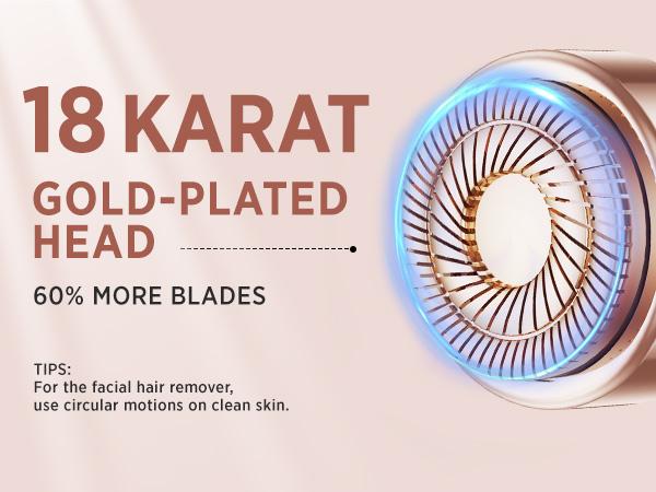 PROFEIR Facial Hair Removal for Women: Electric Hair Remover,Rechargeable Trimmer Comfort Painless face Razor for Chin Upper Lip Peach Fuzz with Light