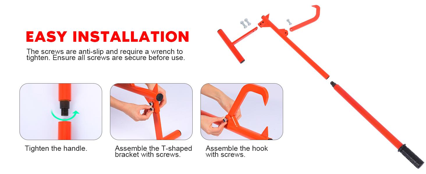 50.9" Timberjack Log Lifter, Adjustable Log Roller Cant Hook, Ups to 15.5" in Dia Log Roller Tool, Heavy Duty Steel Log Jack, Logging Tools for Rolling and Raising Up Logs