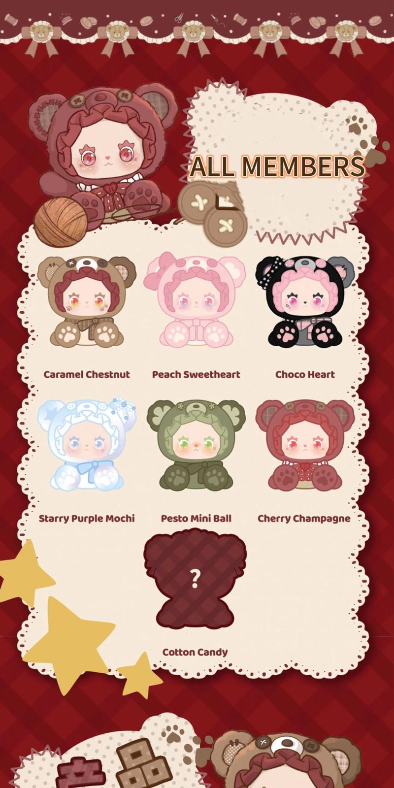 LOVELY EMMA Bear Alliance Series Plush Blind Box – Cute Soft PVC & Plush Hanging Charm, Adorable Collectible Bear Doll for Girls, Bag Decoration & Surprise Gift