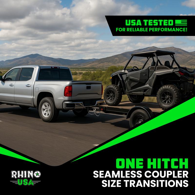 Rhino USA Dual Ball Hitch, Heavy Duty Reversible Tow Hitch Fit 2" Receiver, 2" & 2 5/16" Trailer (10,000 LB GTW) With Weatherproof Anti-Theft Lock Pin