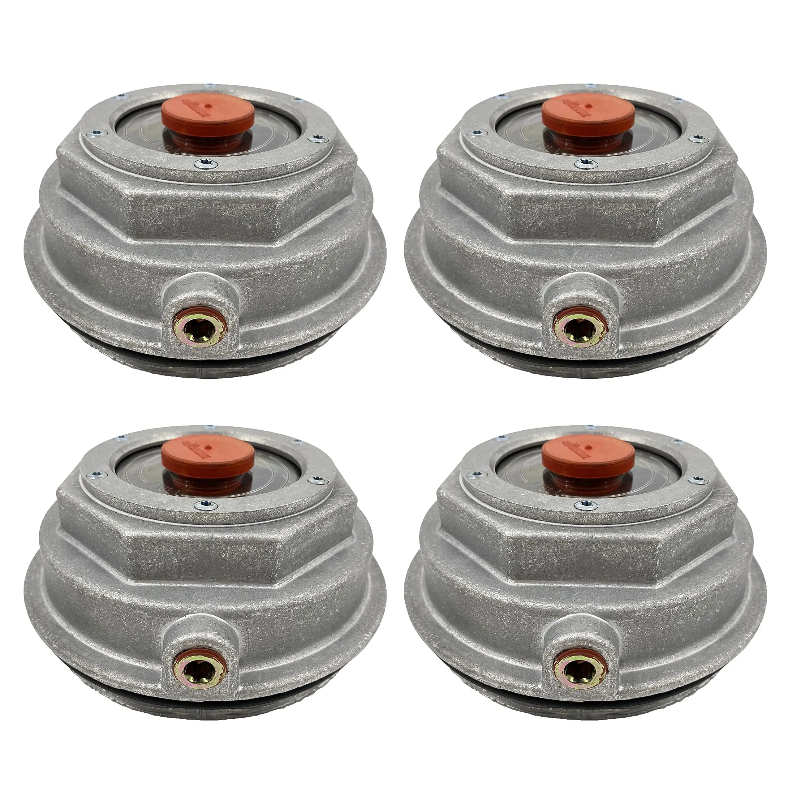Torque 4-Piece Aluminum Alloy Hub Cap Set for Trailer Axle, Corrosion-Resistant, Leak-Proof, OEM Standard Direct Replacement for Stemco 343-4075 (Part No. 3434075)