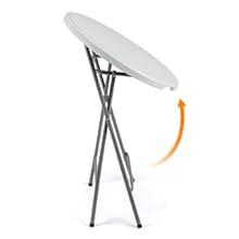 VINGLI 32" Plastic Folding Round Table Bar Height, HDPE Matrial with Gray Metal Finish, High Top Table for Outdoor Party, Cafes, Restaurants, Backyard, Dining Room, Wedding Event,1 Pack, White