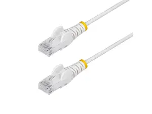 StarTech 6ft White Slim CAT6 Ethernet Cable, Snagless, 100W PoE, UTP, LSZH, 28AWG Bare Copper Wire, Slim RJ45 Network Patch Cord, Fluke Tested N6PAT6WHS