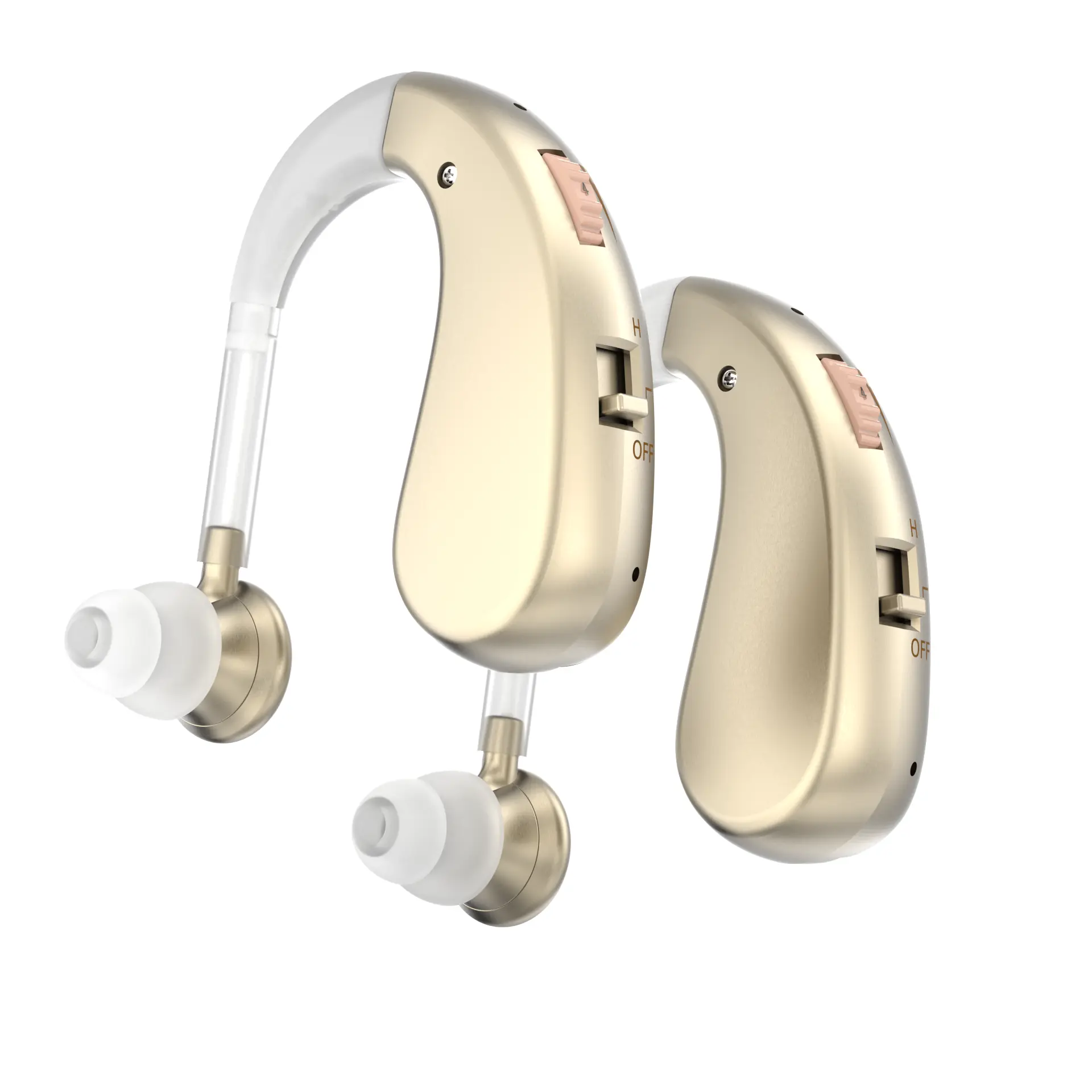 OTC Rechargeable Hearing Aids for Seniors, Upgraded Digital Sound Amplifiers Pair with 4 Volume Levels & Noise Cancelling
