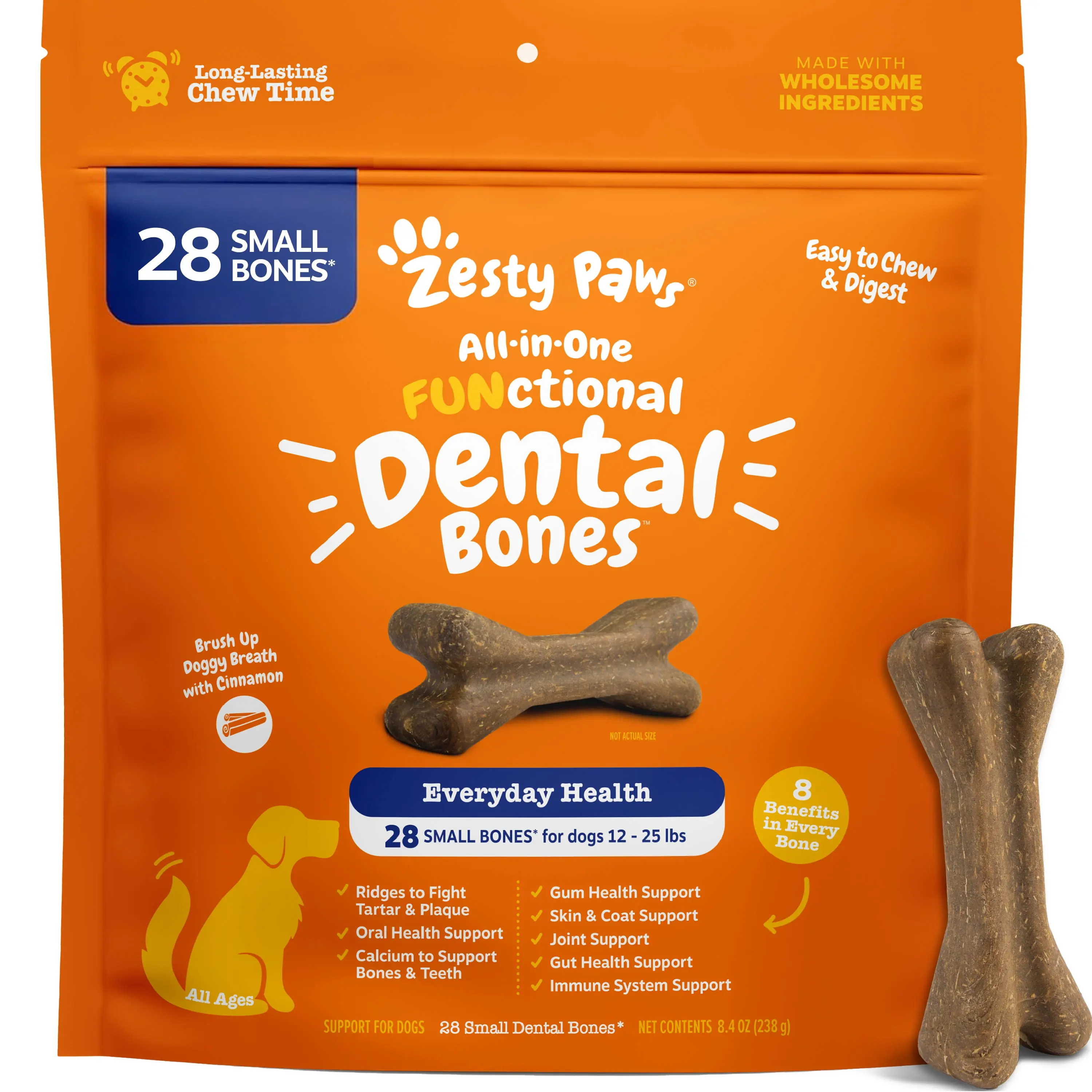 Zesty Paws All-in-One Functional Dental Bone Chews for Small Sized Dogs, Small Easy Chew Dog Treats, Joint & Immune Health Support Zesty Paws All-in-One Functional Dental Bone Chews for Small Sized Dogs, Small Easy Chew Dog Treats, Joint & Immune Health Support
