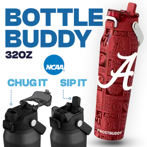 Bottle Buddy - Collegiate Edition - Dual Function lid Water Bottle - Stainless Steel - Double Wall Insulated Bottle Buddy - Collegiate Edition - Dual Function lid Water Bottle - Stainless Steel - Double Wall Insulated