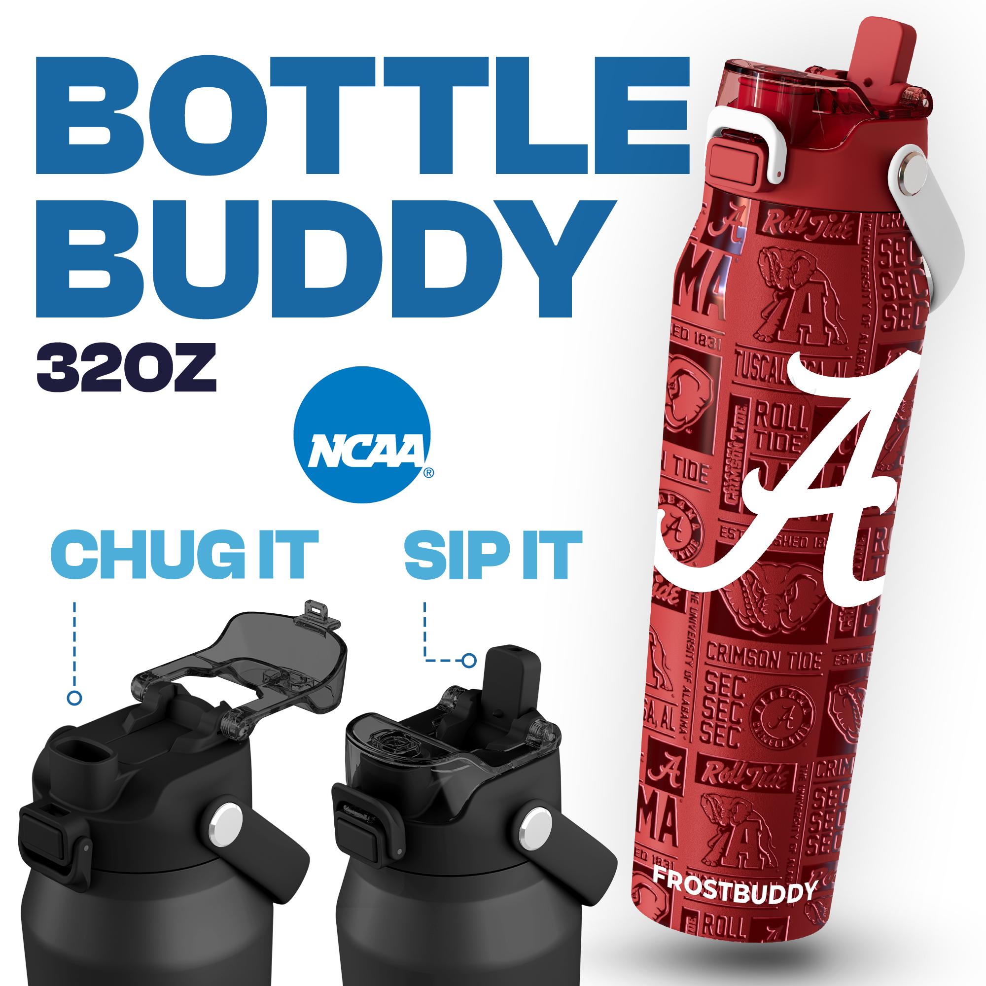 Bottle Buddy - Collegiate Edition - Dual Function lid Water Bottle - Stainless Steel - Double Wall Insulated