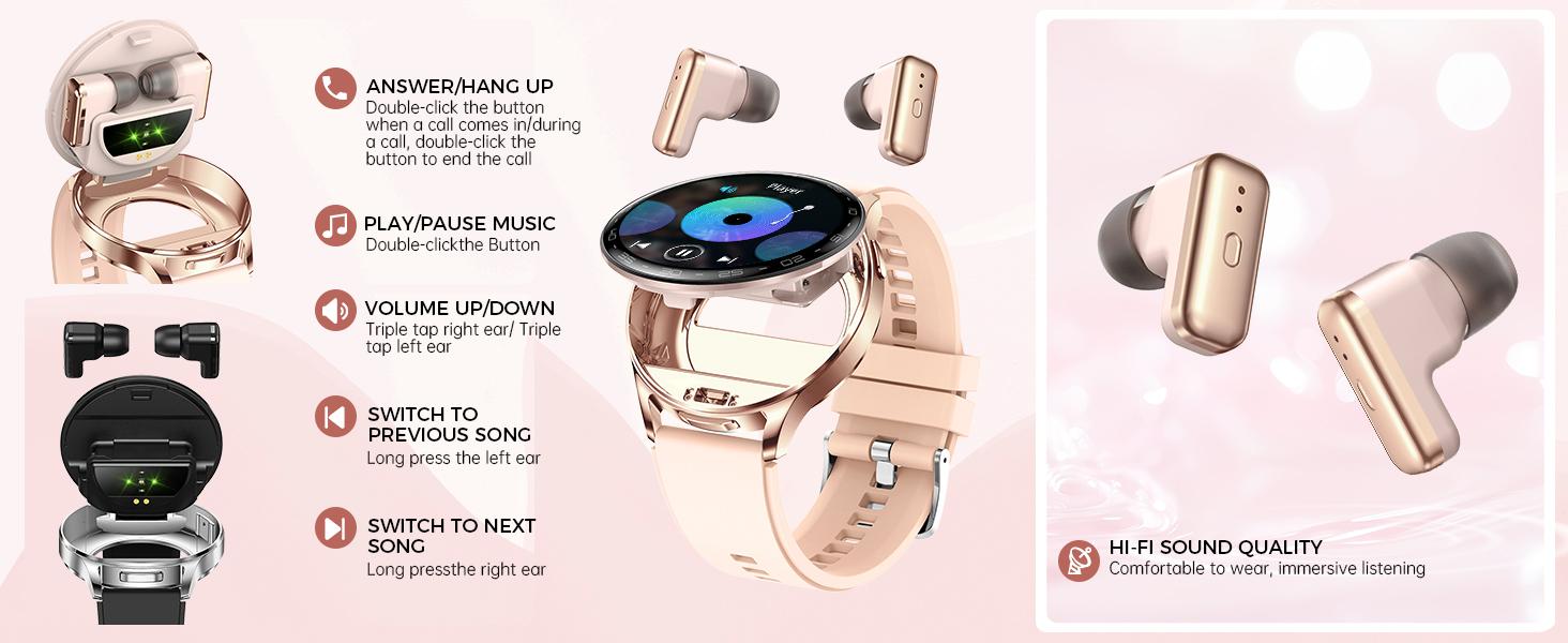 JELLOO T97 Smart Watches For Men Women with Earbuds (Call Receive/Music Playback) Multifunctional Sports Watch 100+ Sports Modes Step Counter Mens Smartwatch for Android Perfect Gifts for Men Women JELLOO T97 Smart Watches For Men Women with Earbuds (Call Receive/Music Playback) Multifunctional Sports Watch 100+ Sports Modes Step Counter Mens Smartwatch for Android Perfect Gifts for Men Women