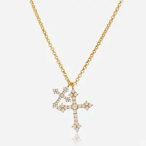 Double Cross Diamond Necklace