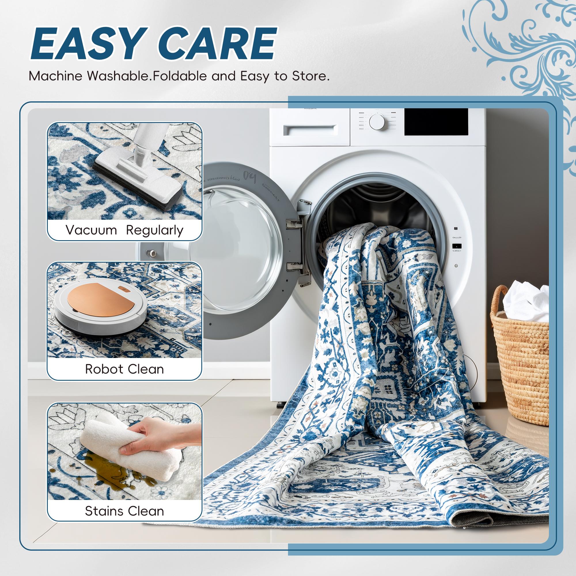 【New Year Haul】Raybee Furniture Bohemian Style Machine Washable Rug, Non-Slip TPE Backing, Soft Low-Pile Rug, Suitable for Living Room, Bedroom, and Kitchen, Easy to Care for and Stain Resistant, Home Decor 【New Year Haul】Raybee Furniture Bohemian Style Machine Washable Rug, Non-Slip TPE Backing, Soft Low-Pile Rug, Suitable for Living Room, Bedroom, and Kitchen, Easy to Care for and Stain Resistant, Home Decor