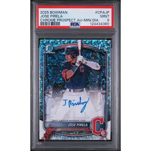 2025 Bowman Chrome Prospect Autographs Mini Diamond Jose Pirela #CPAJP /100 PSA 9