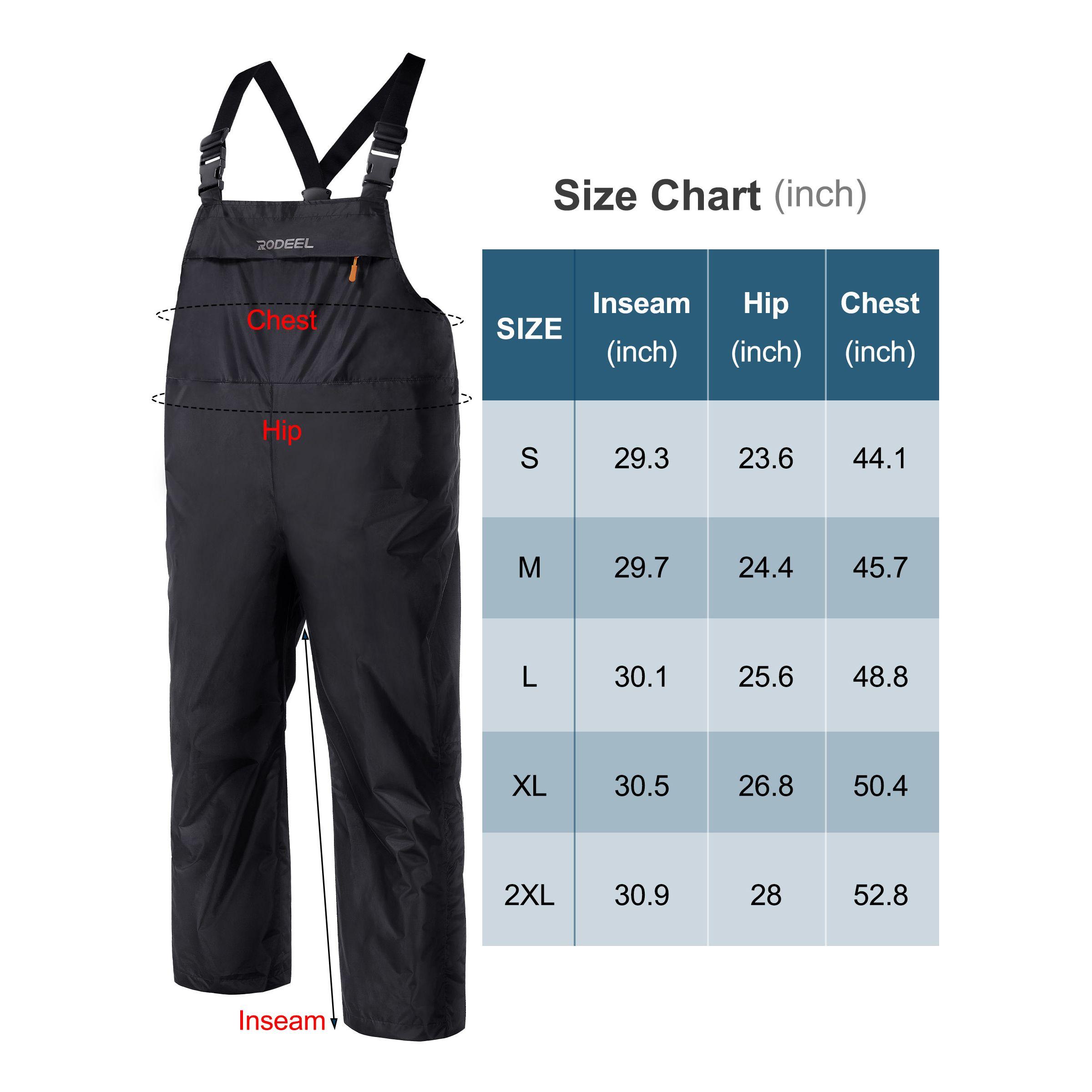 RODEEL 717 Waterproof Bib Overalls Men Durable Rainwear with Adjustable Suspenders and Chest Pocket Relaxed Fit Pants Workwear for Outdoor Hiking Fishing Boating Car Washing Construction Landscaping Gardening Workwear Menswear, Holiday Gift
