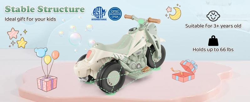 Costway Electric Bubble Car,6V Toddler Motorcycle with Bubble Maker,LED Light,Music,Foot Pedal,Forward/Backward, for Kids,Gift for Boys Girls,Christmas Festival Gift Black Friday Cyber Monday