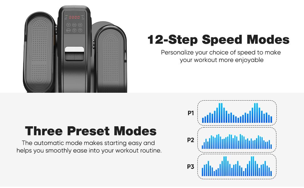 Under-Desk Elliptical Machine Mini Elliptical Compact & Quiet with Adjustable Speed LED Display Portable Fitness Solution