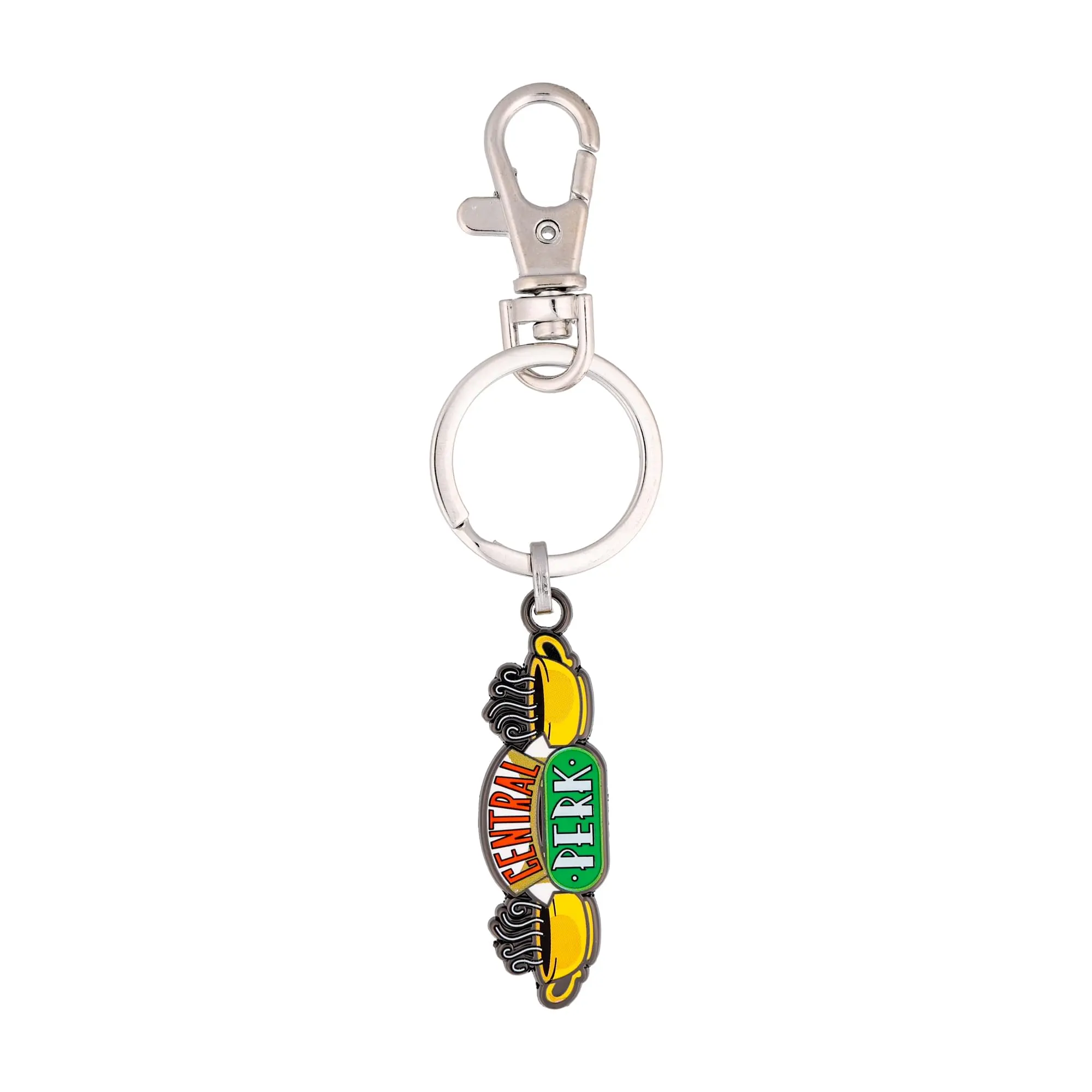 Central Perk Coffee Shop Graphic Enamel Keychain - Compact Colored Accents Multi-Colored Keychain with Durable Metal Base, Metal Coating, Bag Charm Styling for Friends TV Show Fans (Choking Hazard Small Parts)