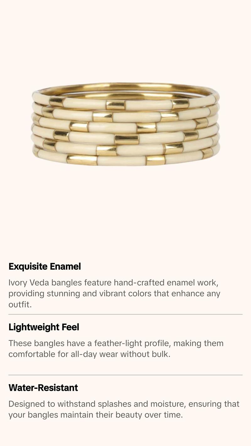 Ivory Veda Bangles - Set of 6