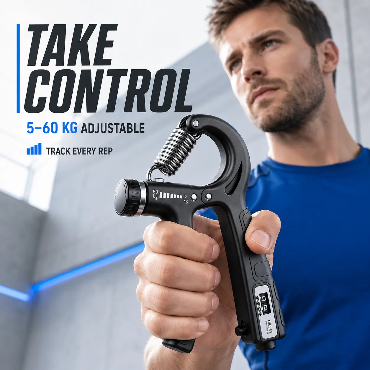 2026 Adjustable Hand Grip Strengthener – Unisex Strength Training Equipment with Mechanical Counter, 5-60KG Resistance Forearm Exerciser, Portable Adjustable Fitness Tool for Home Gym, Workout