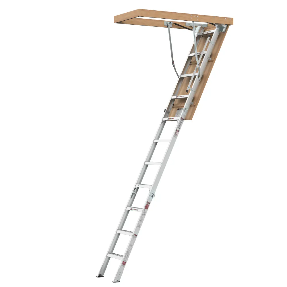 Aluminum Telescoping Ladder - Heavy Duty, Sturdy Portable Adjustable Ladder for Home, 350-Lb Capacity, 22.5" x 54" Opening, 7-10ft Ceiling Fit, Aluminum Telescopic Ladders