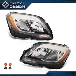 CROSSDESIGN Halogen Headlights Set Fits 13-15 Mercedes Benz GLK250 GLK350 Left & Right Side