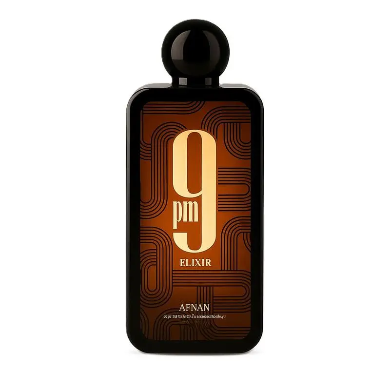 AFNAN 9 PM Elixir Extrait de Parfum, 3.4 Oz Unisex Spicy Amber Leather Fragrances for Men & Women